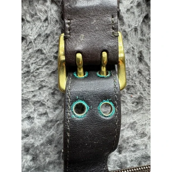 Vintage Coach Legacy Women's Double Turn Lock & Buckle Leather‎ Wristlet Brown